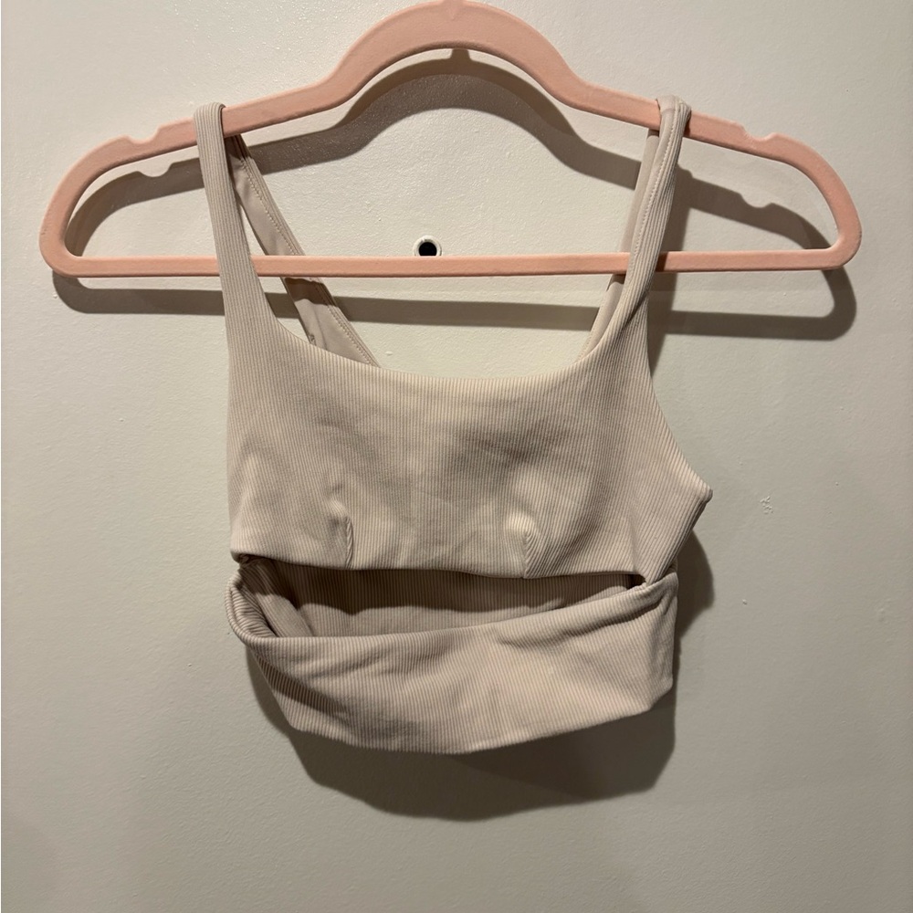 ALO Yoga Cream Slit Bra